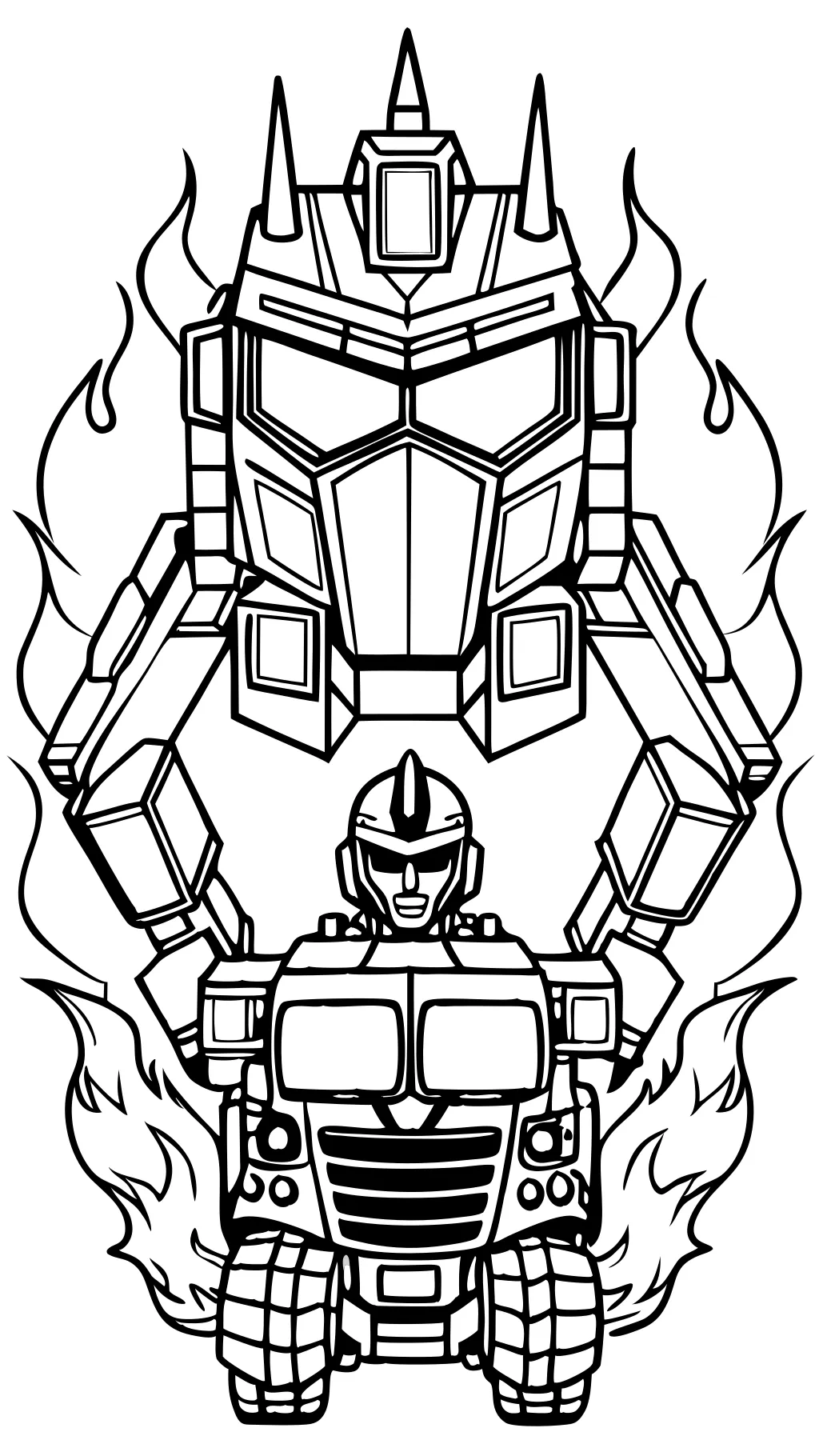 Optimus Prime Transformers Age of Extinction Coloring Página